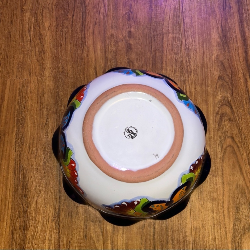 Handcrafted Multicolor Ceramic Bowl Talavera Spanish serving dish beautiful - Picture 4 of 6